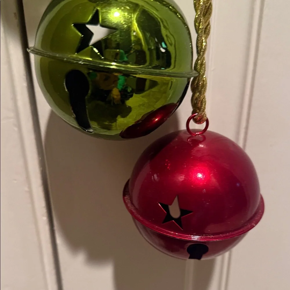 Christmas bundle Large Door Christmas Bells and small Santa Clause figure